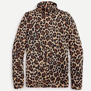 JCrew Tissue turtleneck in leopard